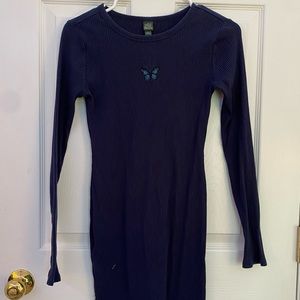 Blue Long Sleeve Dress